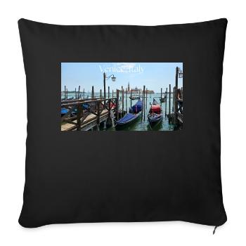Venice, Italy - Sofa pillow with filling 45cm x 45cm - black - Front