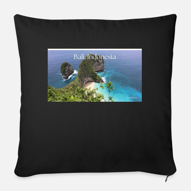 Bali, Indonesien - Sofakissen mit Füllung 45 x 45 cm - Schwarz