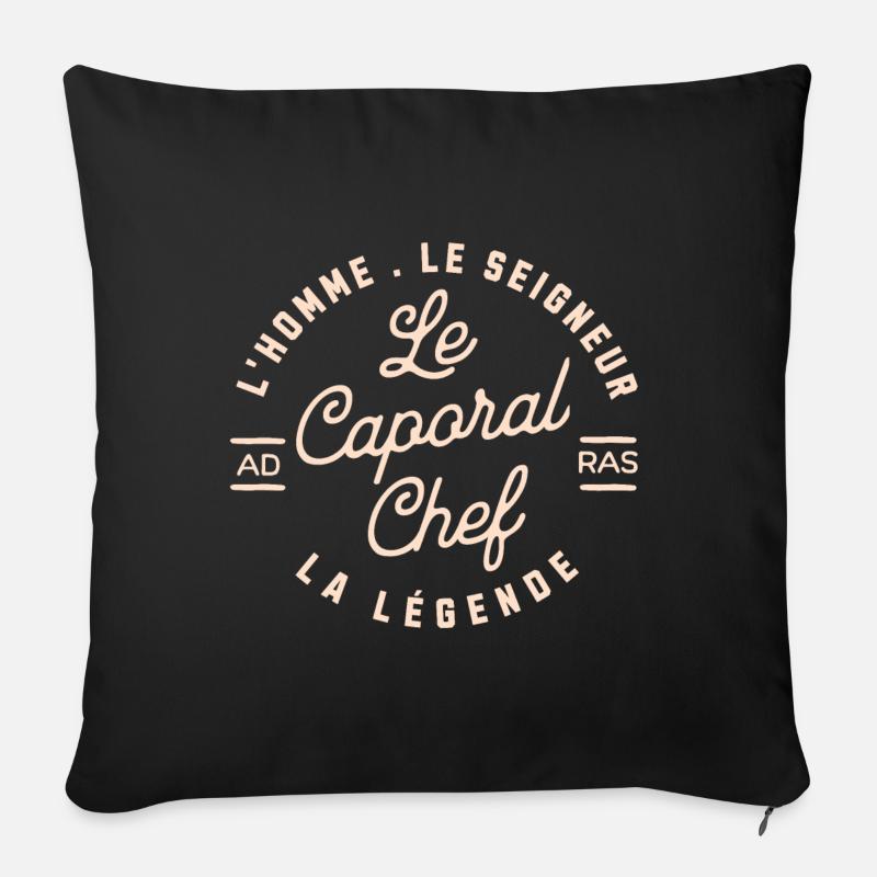 Le Caporal-Chef - LE SEIGNEUR B - Coussin et housse de 45 x 45 cm - noir