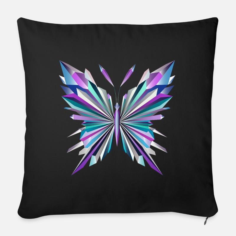 Geometria affascinante – farfalla astratta - Cuscino da divano 45 x 45 cm con riempimento - nero