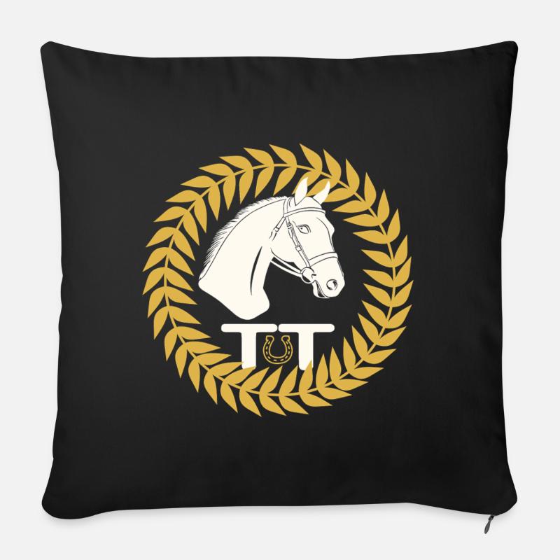 Pferdesport Turniertrottel - Sofakissen mit Füllung 45 x 45 cm - Schwarz
