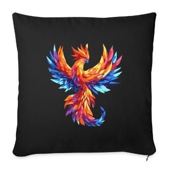 Phénix phénix fantaisie oiseau magique - Coussin et housse de 45 x 45 cm - noir - Devant