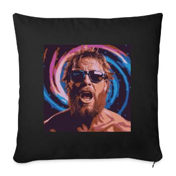 Trippin - Sofa pillow with filling 45cm x 45cm - black - Front