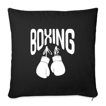 Boxing Boxing Gloves Boxing Ring Martial Arts - Sofa pillow with filling 45cm x 45cm - black - Front