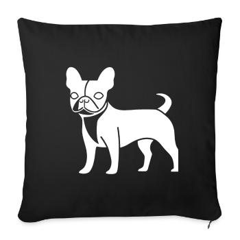 Boston terrier silhouette hund weiss - Sofakissen mit Füllung 45 x 45 cm - Schwarz - Vorne