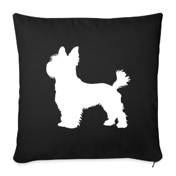 yorkshire hund terrier weiss - Sofakissen mit Füllung 45 x 45 cm - Schwarz - Vorne