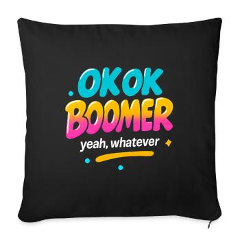 humour drôle de génération ok peu importe les jeunes, les vieux, - Coussin et housse de 45 x 45 cm - noir - Devant