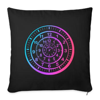Time travel - Sofa pillow with filling 45cm x 45cm - black - Front