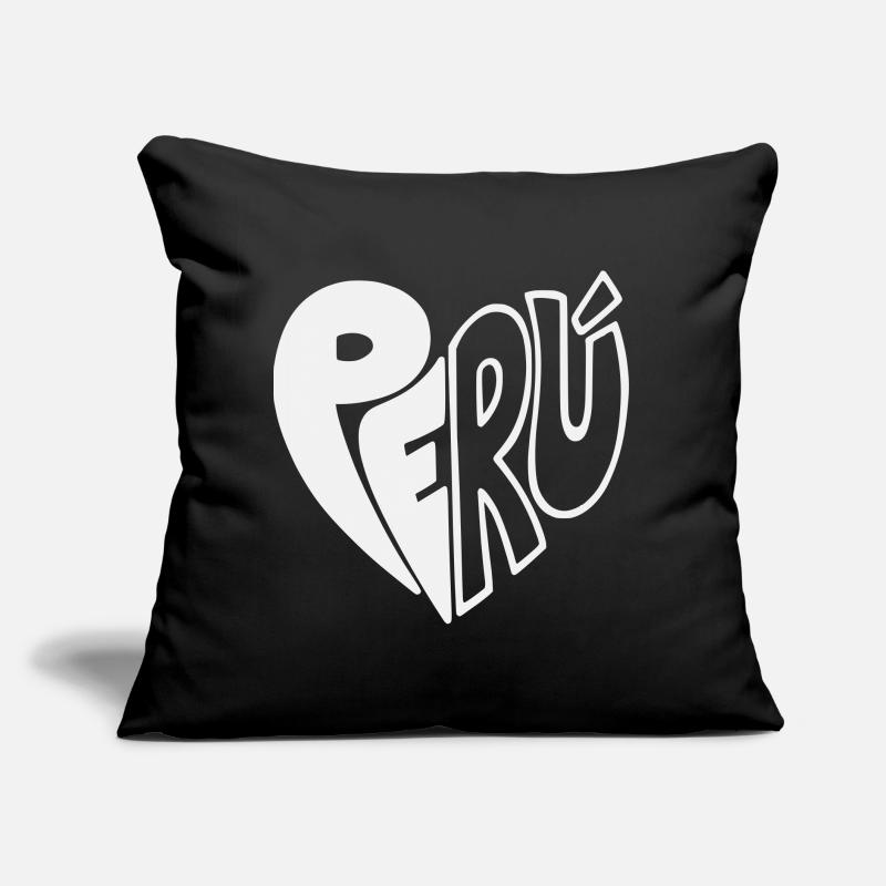 Logo dessiné à la main du Pérou - Variable de couleur Coussin et housse de 45 x 45 cm