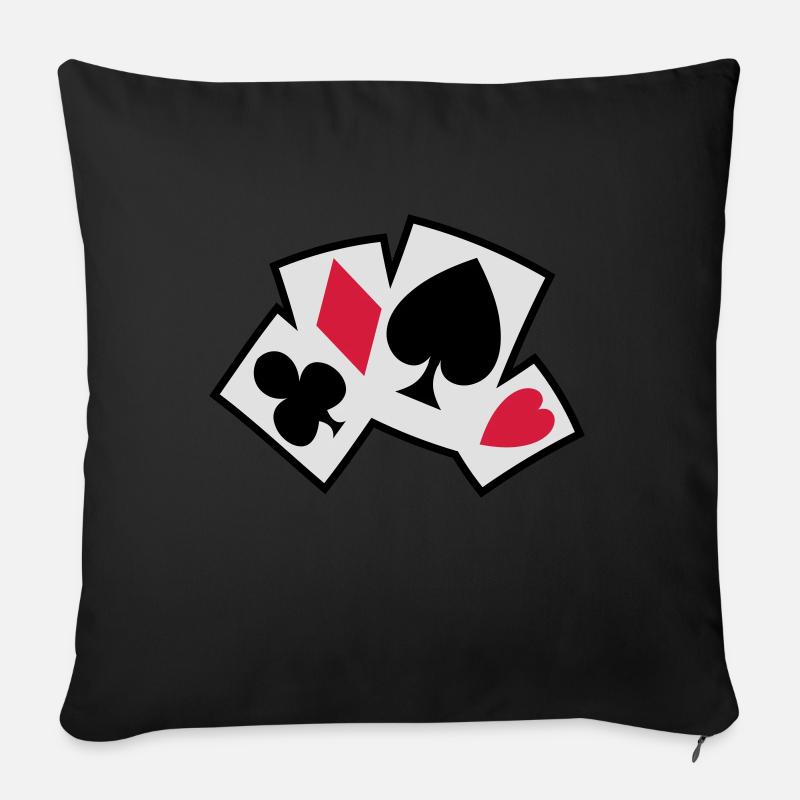 pokerkarten - Sofakissen mit Füllung 45 x 45 cm - Schwarz