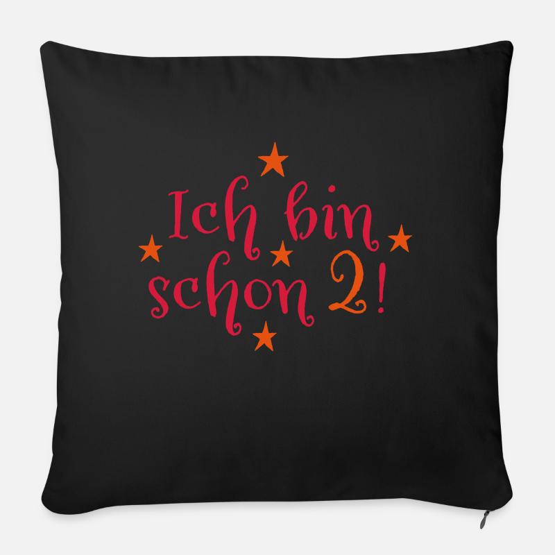 2 Geburtstag - Sofakissen mit Füllung 45 x 45 cm - Schwarz