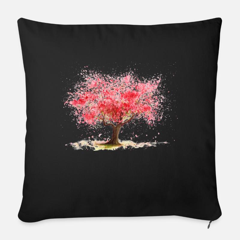 Kirschbaum - Sofakissen mit Füllung 45 x 45 cm - Schwarz