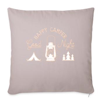 Campeur heureux - Coussin et housse de 45 x 45 cm - taupe clair - Devant