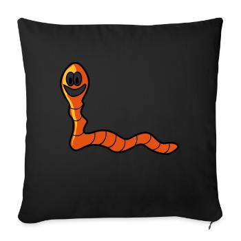 Regenwurm Wurm - Sofakissen mit Füllung 45 x 45 cm - Schwarz - Vorne