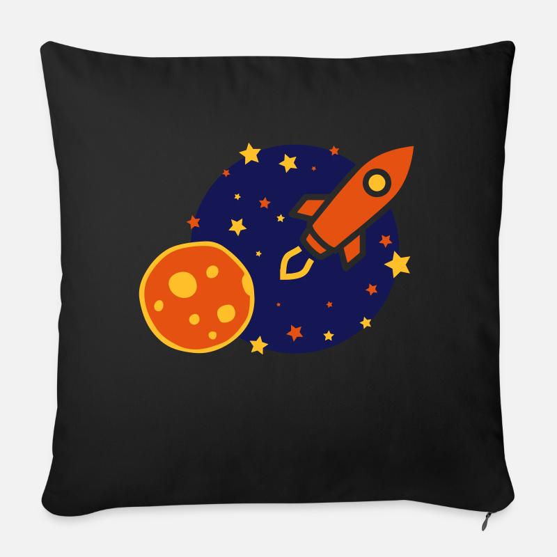 Rakete - Sofakissen mit Füllung 45 x 45 cm - Schwarz