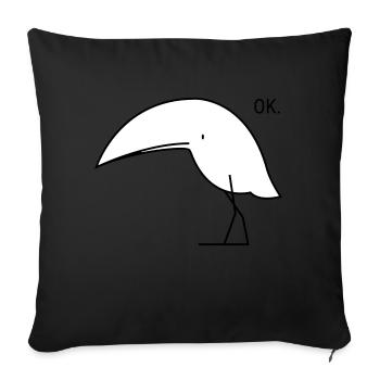 Drôle ok oiseau - Coussin et housse de 45 x 45 cm - noir - Devant