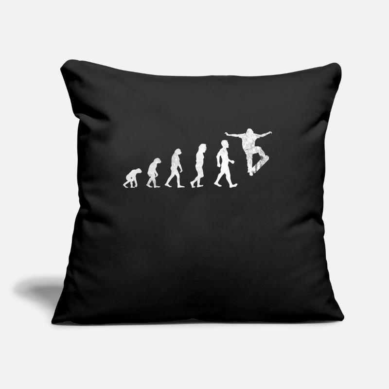 Skateboarder Skater Longboard Gift Evolution Coussin et housse de 45 x 45 cm