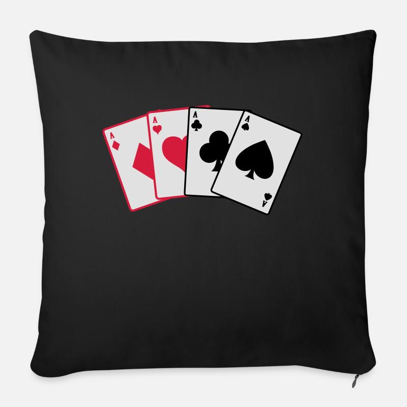 karten - Sofakissen mit Füllung 45 x 45 cm - Schwarz