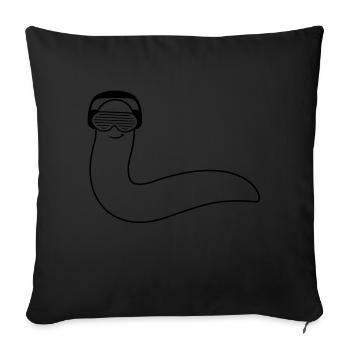 funky_dj_worm - Sofa pillow with filling 45cm x 45cm - black - Front