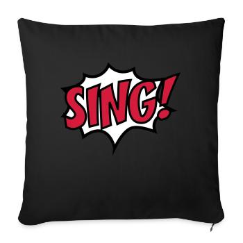 sing - Sofa pillow with filling 45cm x 45cm - black - Front