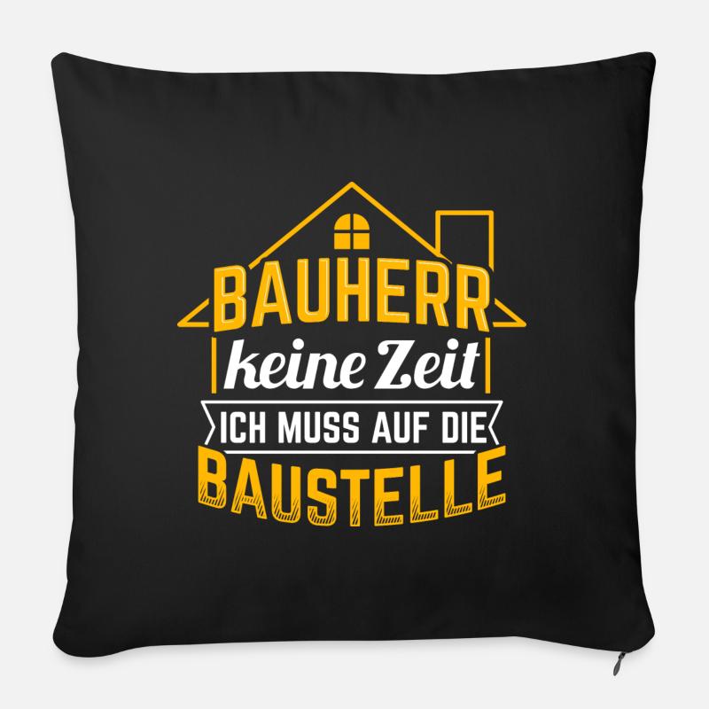 Bauherr Baustelle - Sofakissen mit Füllung 45 x 45 cm - Schwarz