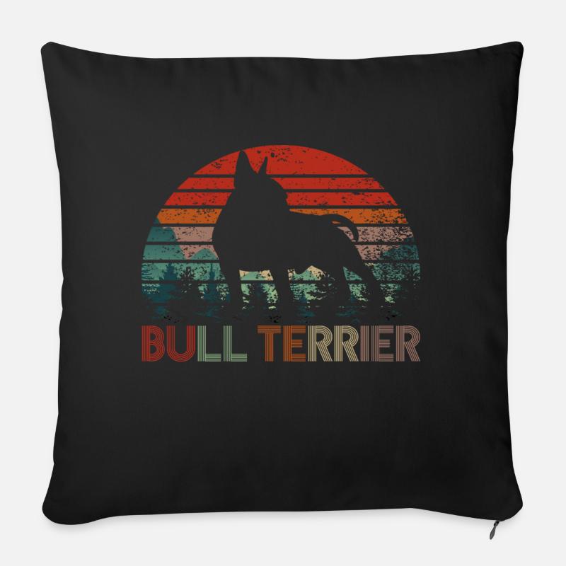 Bullterrier - Sofakissen mit Füllung 45 x 45 cm - Schwarz