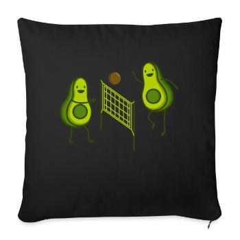 avocado volley-ball - Coussin et housse de 45 x 45 cm - noir - Devant