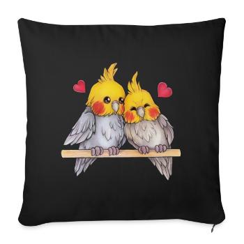 Niedlich Nymphen Geschenk Nymphensittich Liebhaber - Sofakissen mit Füllung 45 x 45 cm - Schwarz - Vorne