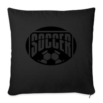 Design Soccer Hobby Sport - Sofa pillow with filling 45cm x 45cm - black - Front
