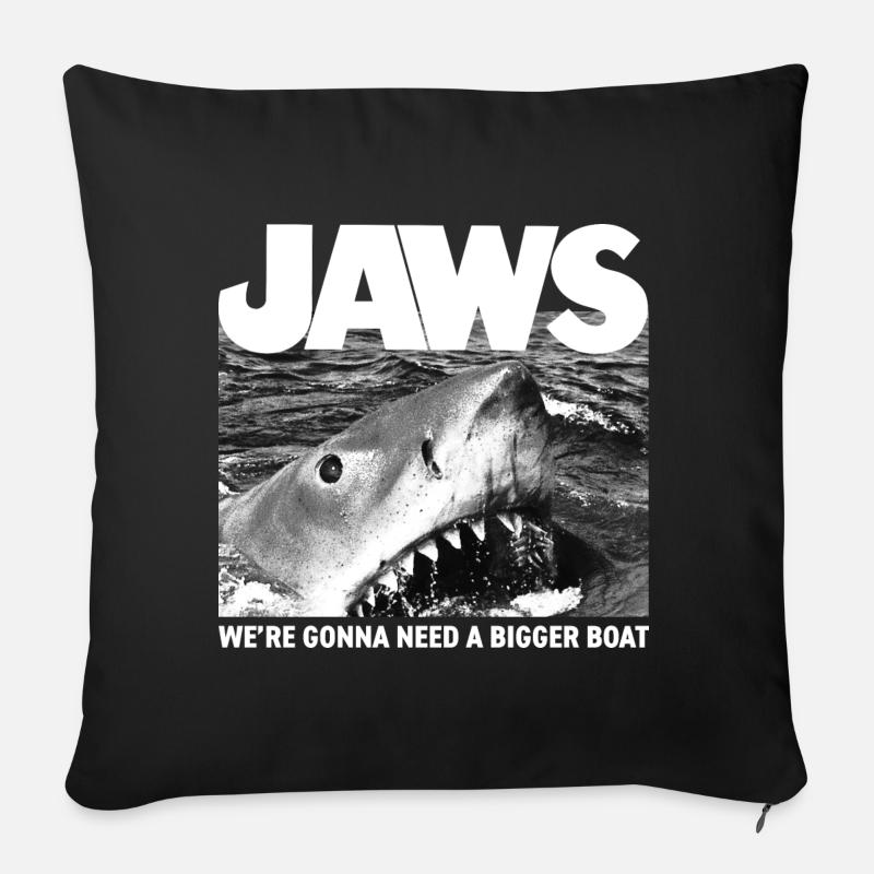 Les Dents De La Mer Jaws Need A Bigger Boat - Coussin et housse de 45 x 45 cm - noir