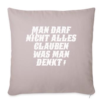 Glaube - Sofakissen mit Füllung 45 x 45 cm - helles Taupe - Vorne
