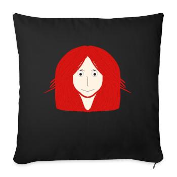 Dessin animé mignon - Coussin et housse de 45 x 45 cm - noir - Devant