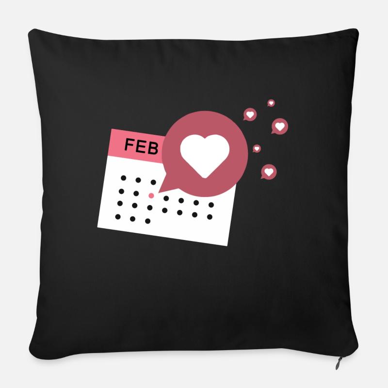 Symbol "Kalender Gefällt mir" - Sofakissen mit Füllung 45 x 45 cm - Schwarz