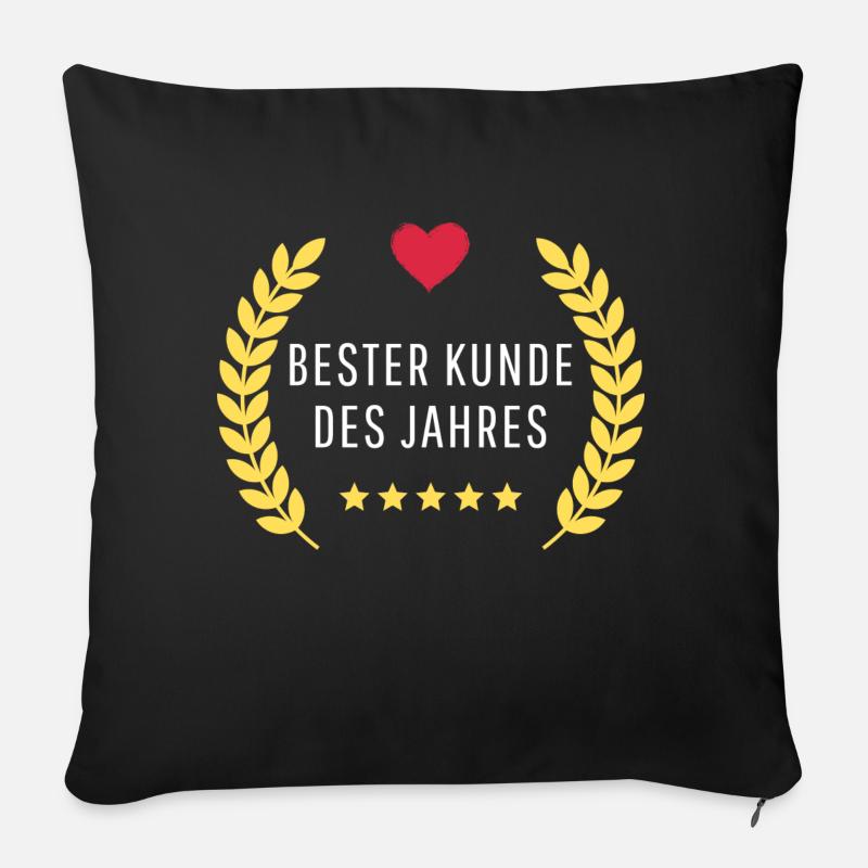 kunde - bester kunde des jahres - Sofakissen mit Füllung 45 x 45 cm - Schwarz