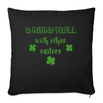 Drink well with other sailors beer lovers - Sofa pillow with filling 45cm x 45cm - black - Front