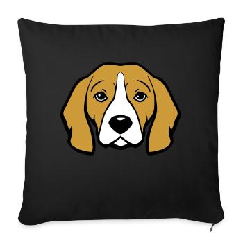 beagle - Sofa pillow with filling 45cm x 45cm - black - Front