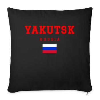 Yakutsk, Russie - Coussin et housse de 45 x 45 cm - noir - Devant