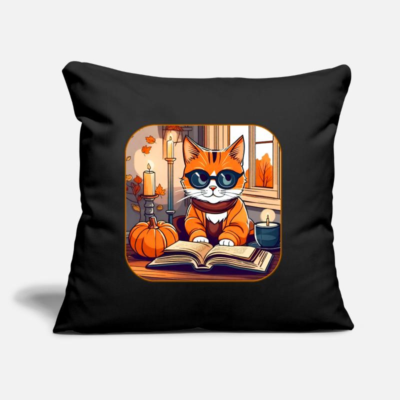 Chat mignon dans le sentiment d’automne Coussin et housse de 45 x 45 cm