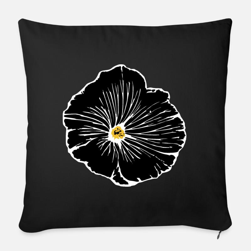 Blume schwarz Blumen schwarz Blüte - Sofakissen mit Füllung 45 x 45 cm - Schwarz