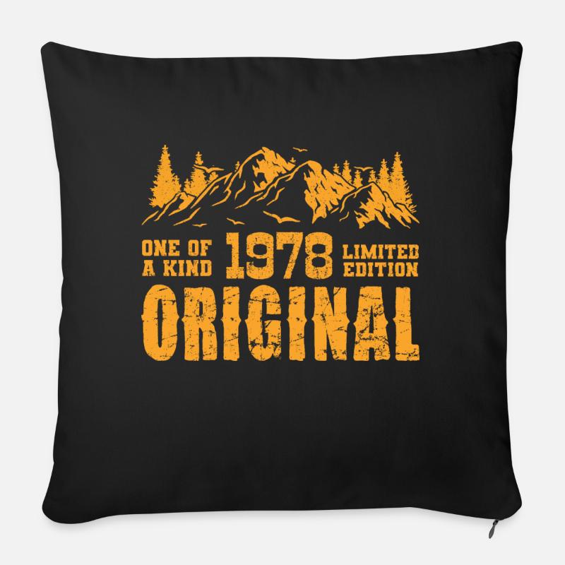 Geburtstagsgeschenk 1978 - 1978 - Sofakissen mit Füllung 45 x 45 cm - Schwarz