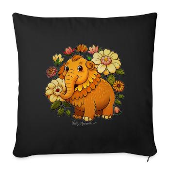 Woolly mammoth - Sofa pillow with filling 45cm x 45cm - black - Front