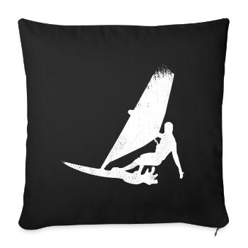Funny Windsurfer Sketch - Sofa pillow with filling 45cm x 45cm - black - Front