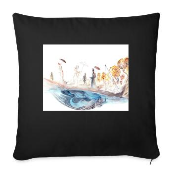 Musikalische Meerjungfrau - Sofakissen mit Füllung 45 x 45 cm - Schwarz - Vorne