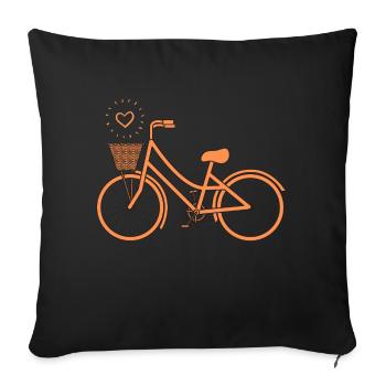 Vélo rétro - Coussin et housse de 45 x 45 cm - noir - Devant