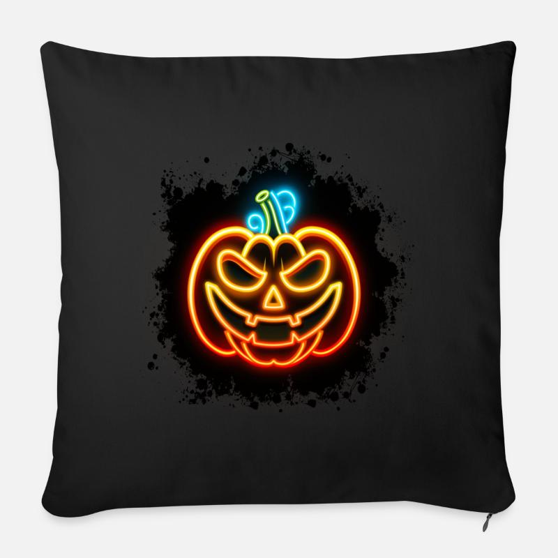 Neon Pumpkin - Sofa pillow with filling 45cm x 45cm - black