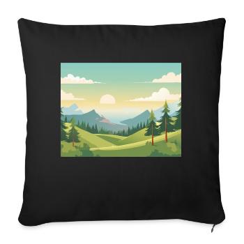 Berglandschaft - Sofakissen mit Füllung 45 x 45 cm - Schwarz - Vorne