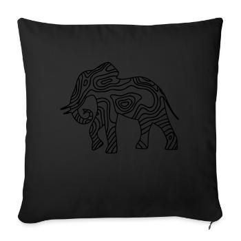 Topographie Éléphant - Coussin et housse de 45 x 45 cm - noir - Devant