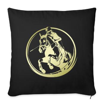 Riding Horse Silhouette - Sofa pillow with filling 45cm x 45cm - black - Front
