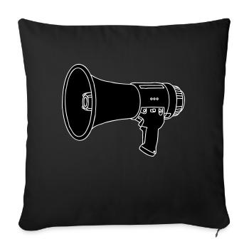 Bullhorn / megaphone 2 - Sofa pillow with filling 45cm x 45cm - black - Front