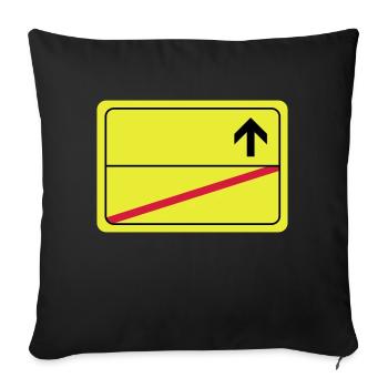 leeres Ortsschild - Sofakissen mit Füllung 45 x 45 cm - Schwarz - Vorne